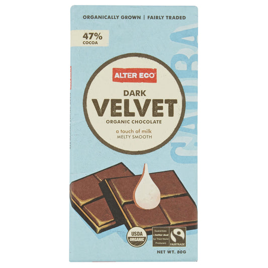 Alter Eco Dark Chocolate Velvet 80g , Grocery-Confection - HFM, Harris Farm Markets
 - 1