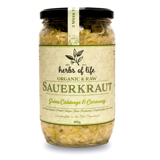 Herbs of Life - Organic and Raw Sauerkraut - Green Cabbage and Caraway | Harris Farm Online