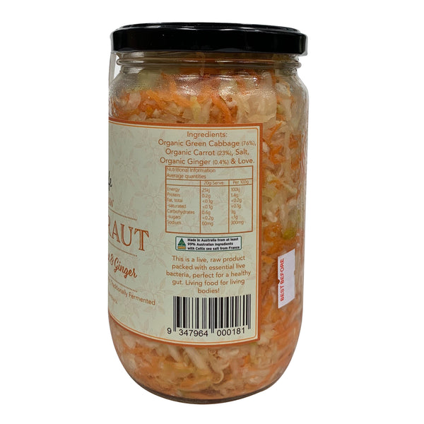 Herbs of Life - Organic and Raw Sauerkraut - Green Cabbage, Carrot and Ginger | Harris Farm Online