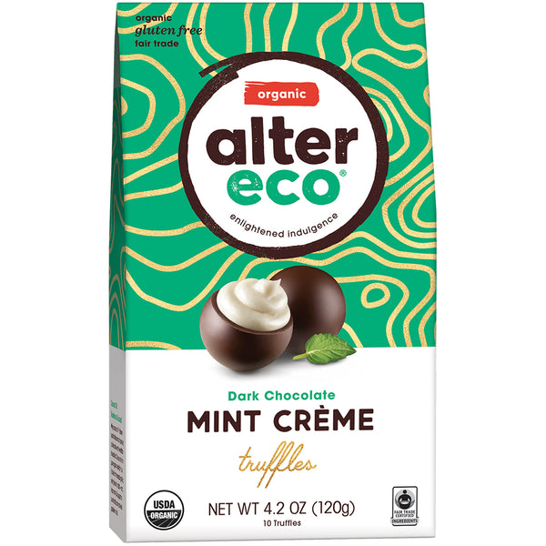 Alter Eco Organic Dark Chocolate Mint Creme Truffles | Harris Farm Online