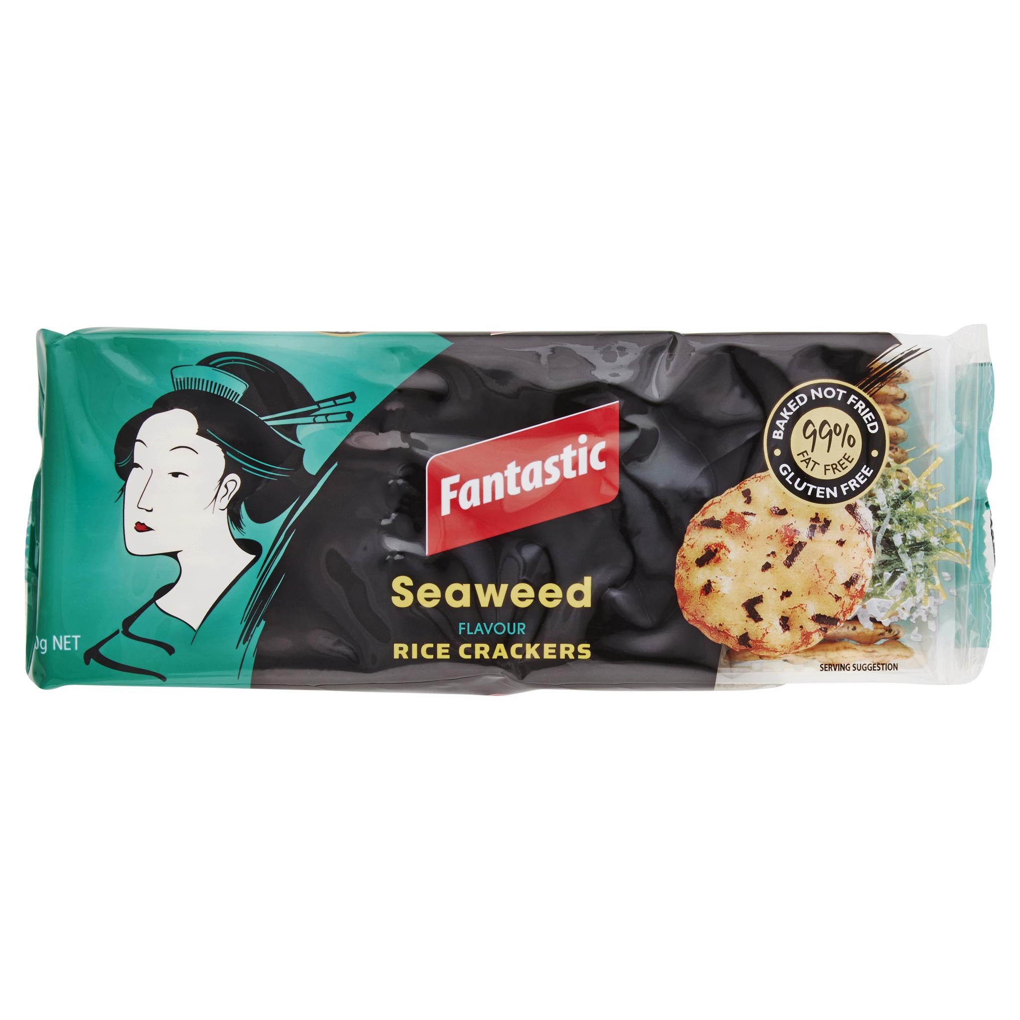 Fastastics Rice Crackers Fantastic Seaweed Rice Crackers 100g – Harris Farm Markets