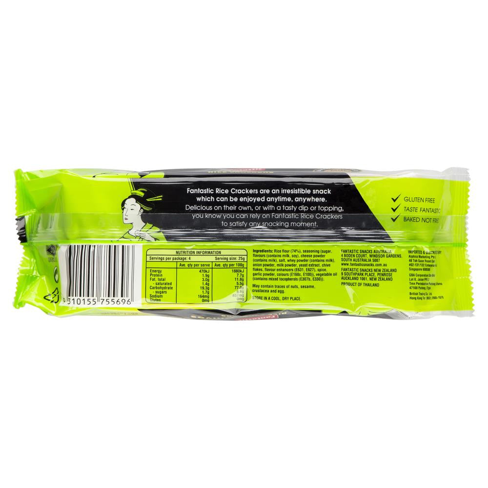 Fantastic Rice Crackers Sour Cream Chives 100g , Grocery-Biscuits - HFM, Harris Farm Markets
 - 2