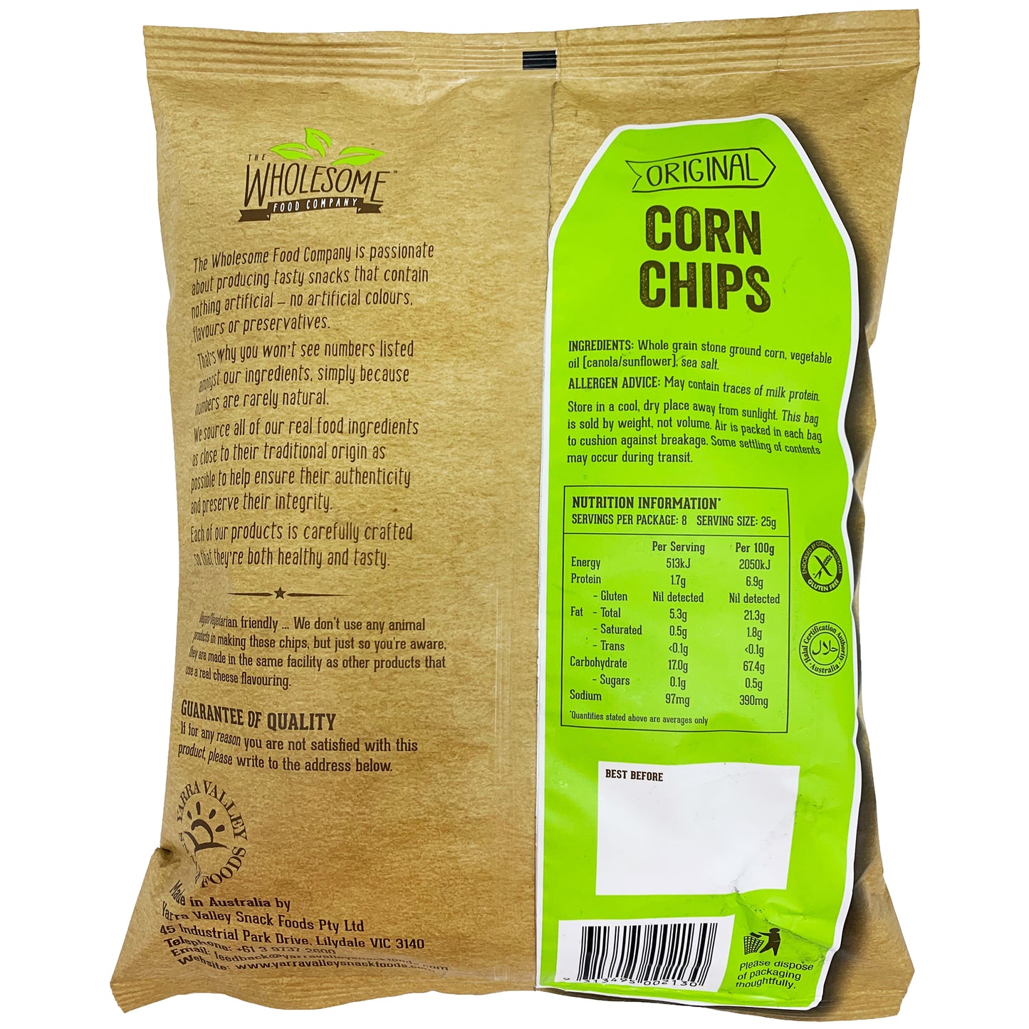 The Wholesome Food Company Corn Chips Original 200g