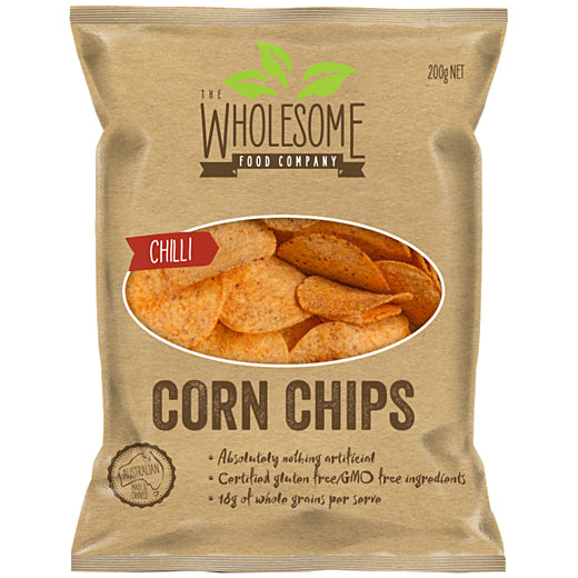 The Wholesome Food Company Corn Chips Chilli 200g