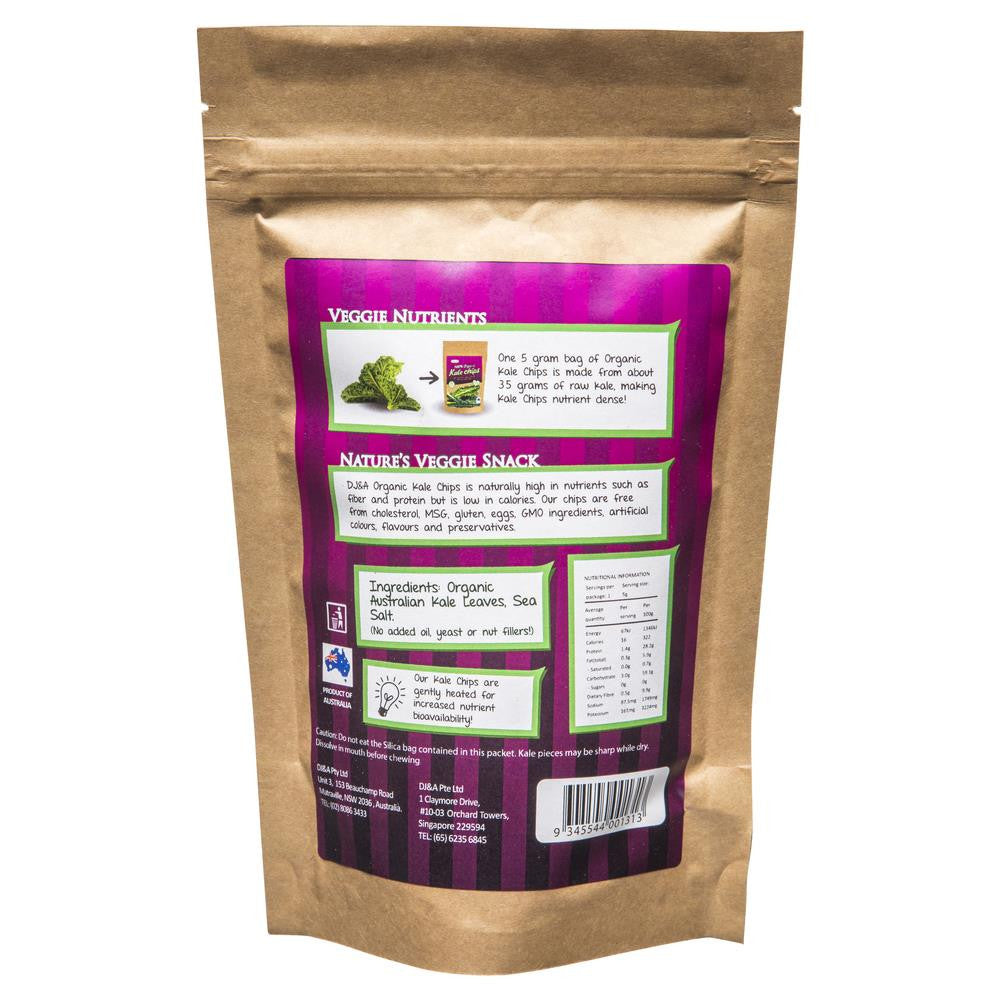 DJ&A 100% Organic Kale Chips 5g , Grocery-Confection - HFM, Harris Farm Markets
 - 2