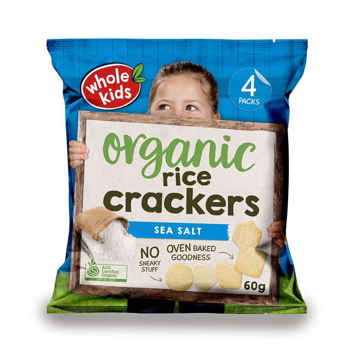 Whole Kids Organic Rice Crackers Sea Salt 60g