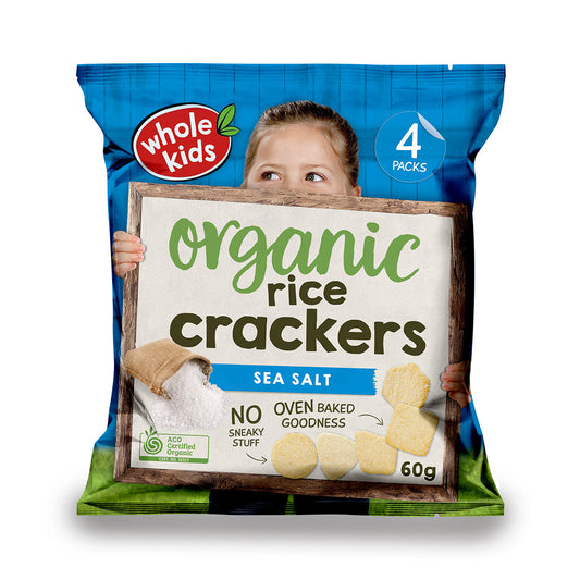 Whole Kids Organic Rice Crackers Sea Salt 60g