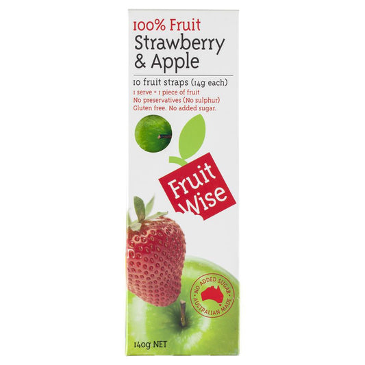 Fruit Wise Strawberry Apple Fruit Straps 140g , Grocery-Confection - HFM, Harris Farm Markets
 - 1
