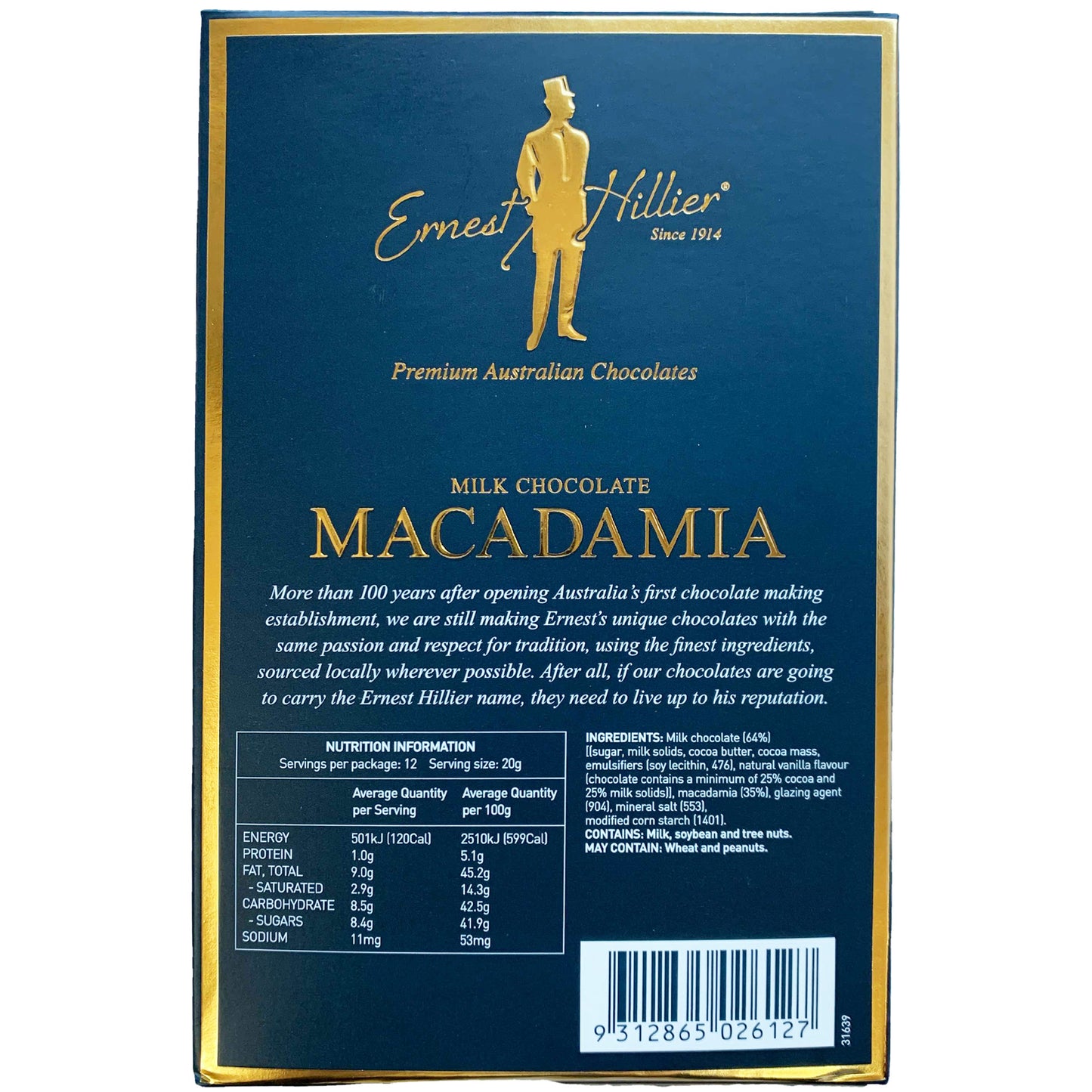 Ernest Hillier Milk Chocolate Macadamias | Harris Farm Online