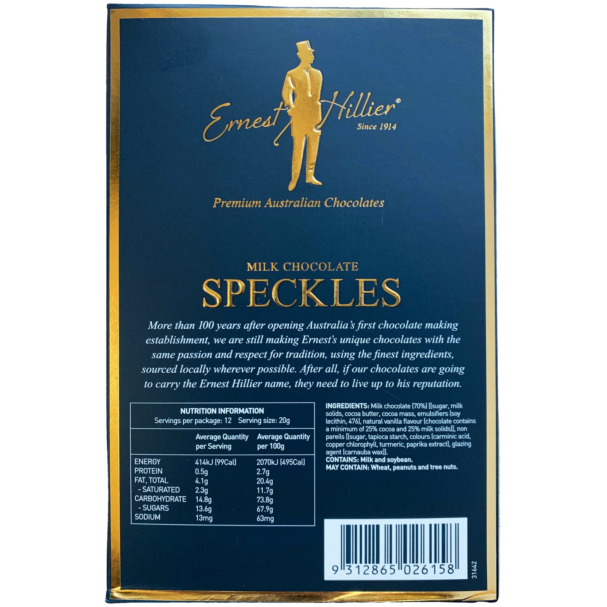 Ernest Hillier Milk Chocolate Speckles | Harris Farm Online