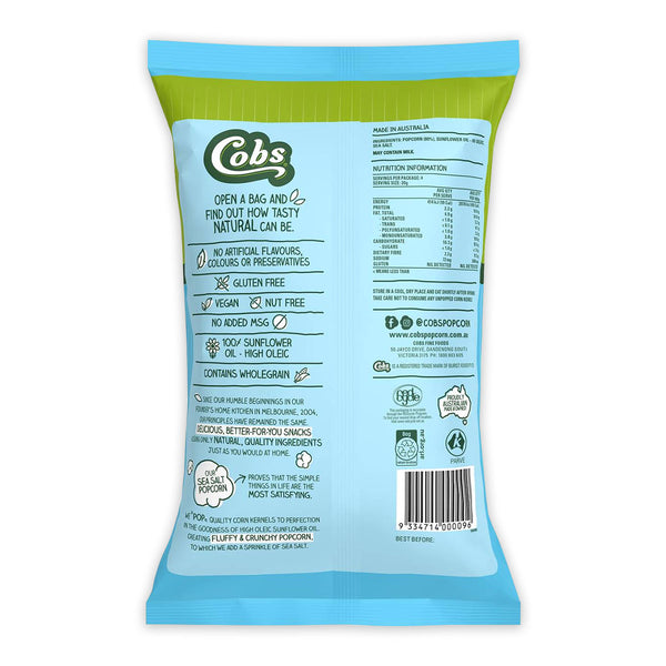 Cobs Natural Popcorn Sea Salt 80g