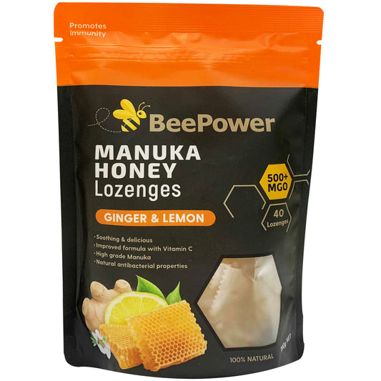 Bee Power Manuka Honey Ginger And Lemon Lozenges | Harris Farm Online