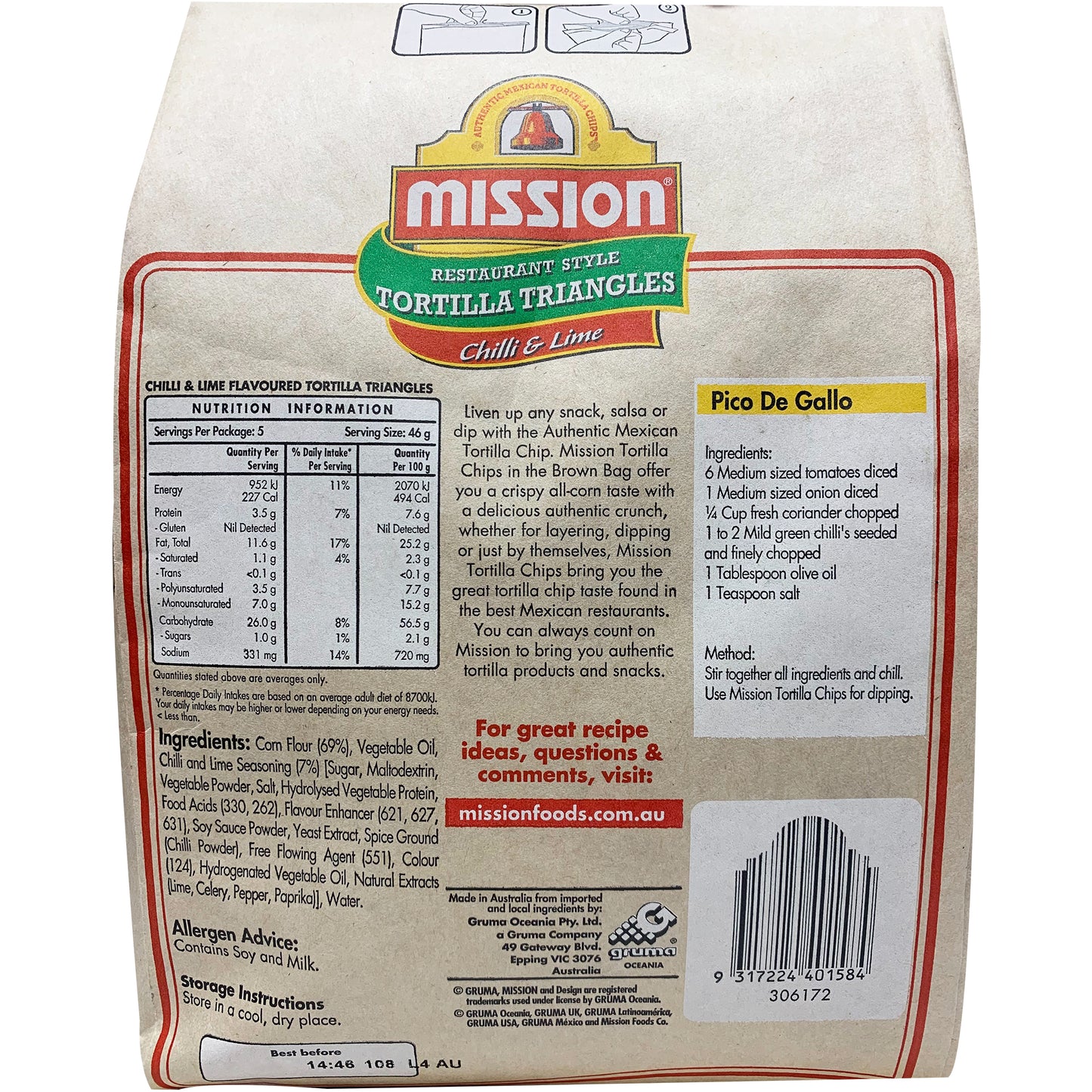 Mission Tortilla Triangles Chilli and Lime 230g