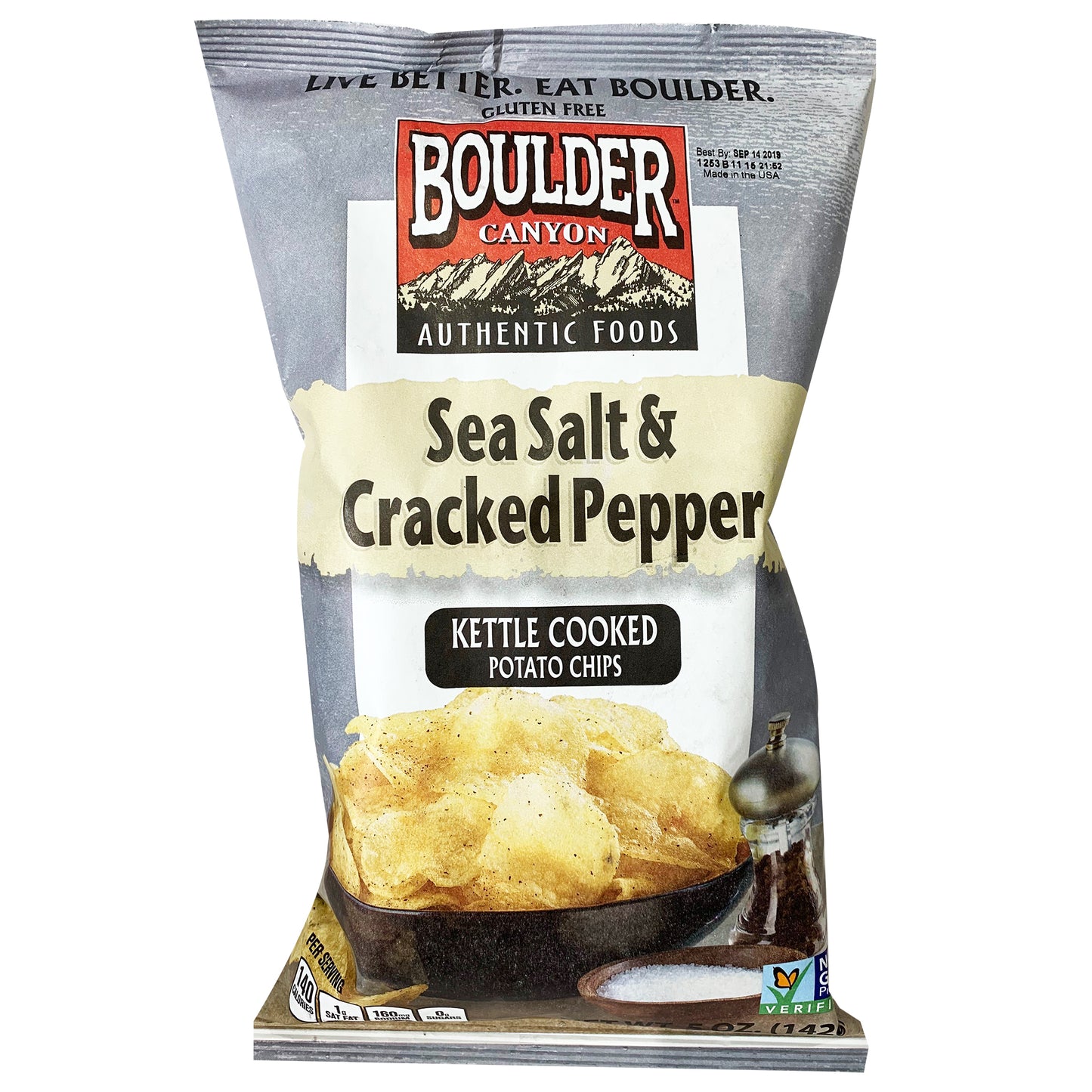 Boulder Canyon - Kettle Potato Chips - Sea Salt & Pepper (142g)