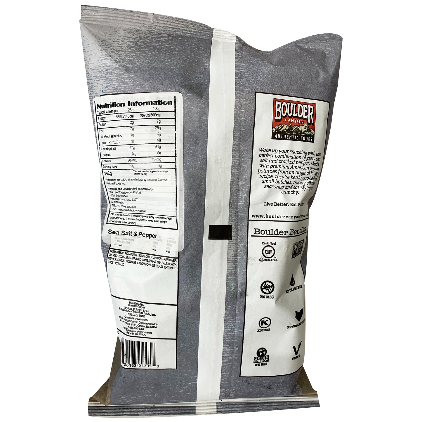 Boulder Canyon - Kettle Potato Chips - Sea Salt & Pepper (142g)