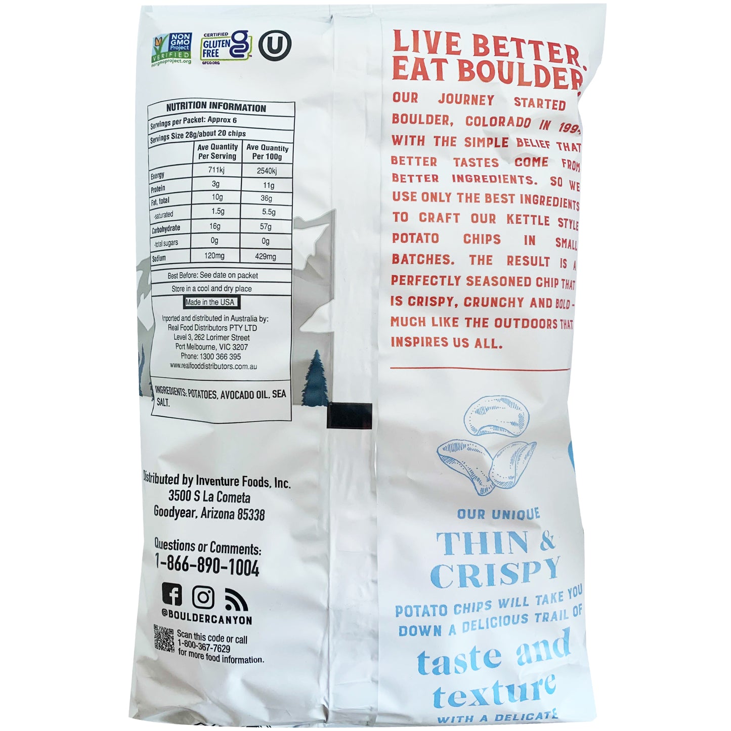 Boulder Canyon Potato Chips Thin and Crispy Classic Sea Salt | Harris Farm Online
