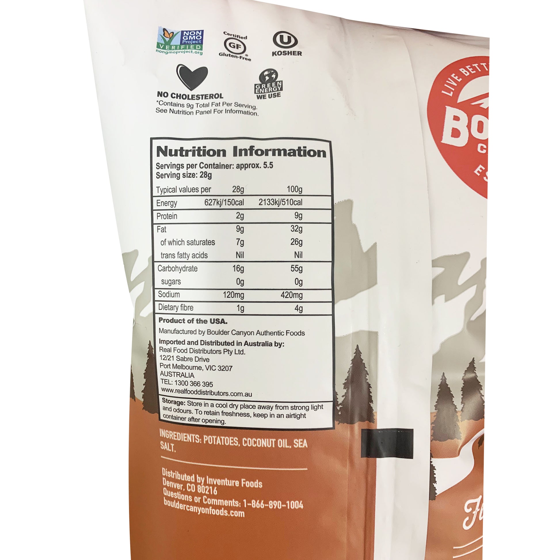 Boulder Canyon - Kettle Potato Chips - Sea Salt - Coconut Oil | Harris Farm Online