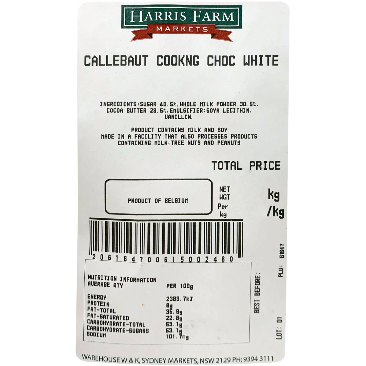 Callebaut Cooking White Chocolate 120-280g