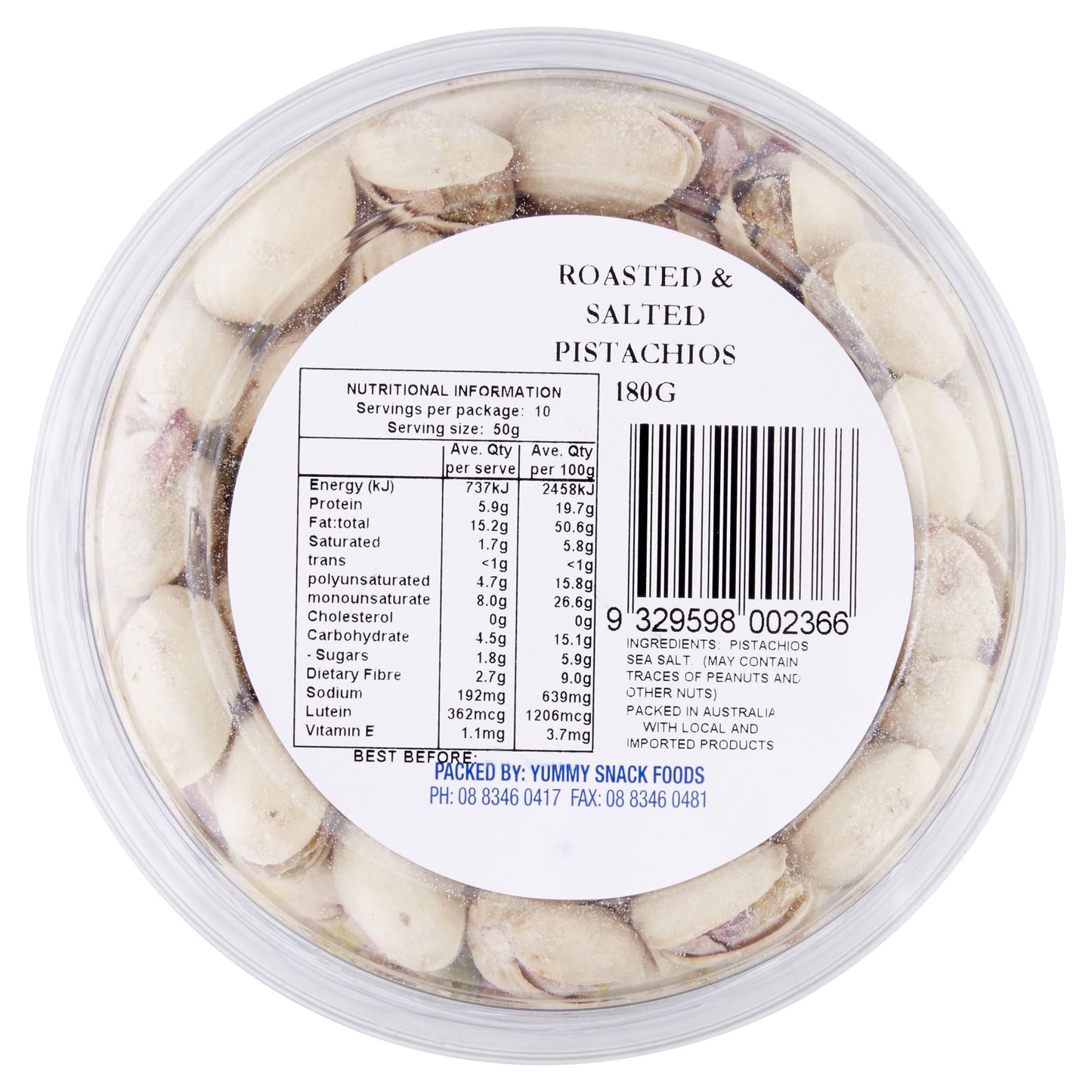 Yummy Pistachios Roasted & Salted 180g , Grocery-Nuts - HFM, Harris Farm Markets
 - 3