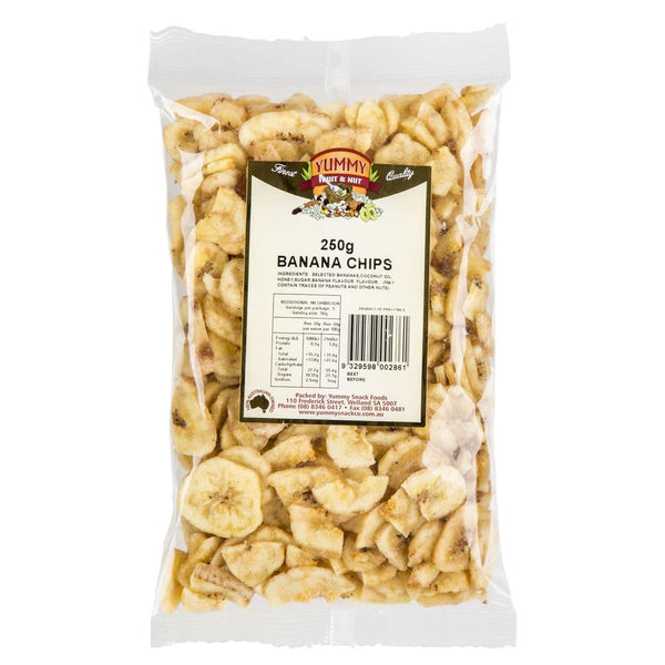 Yummy Banana Chips 250g , Grocery-Nuts - HFM, Harris Farm Markets
