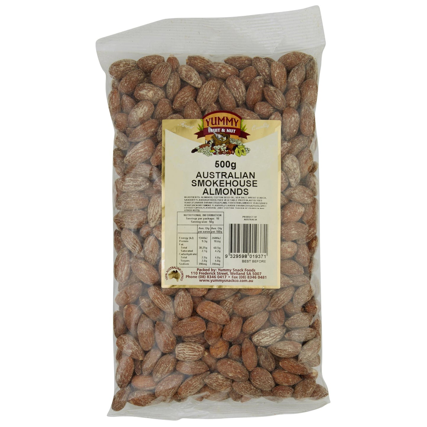 Yummy Almonds Smokehouse 500g , Grocery-Nuts - HFM, Harris Farm Markets
