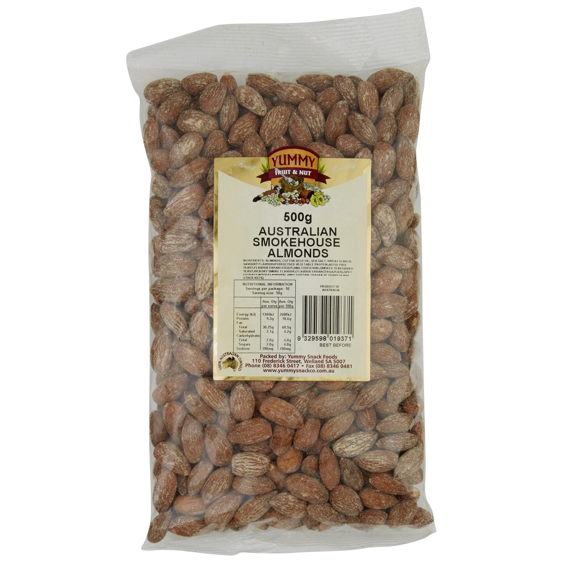 Yummy Almonds Smokehouse 500g , Grocery-Nuts - HFM, Harris Farm Markets
