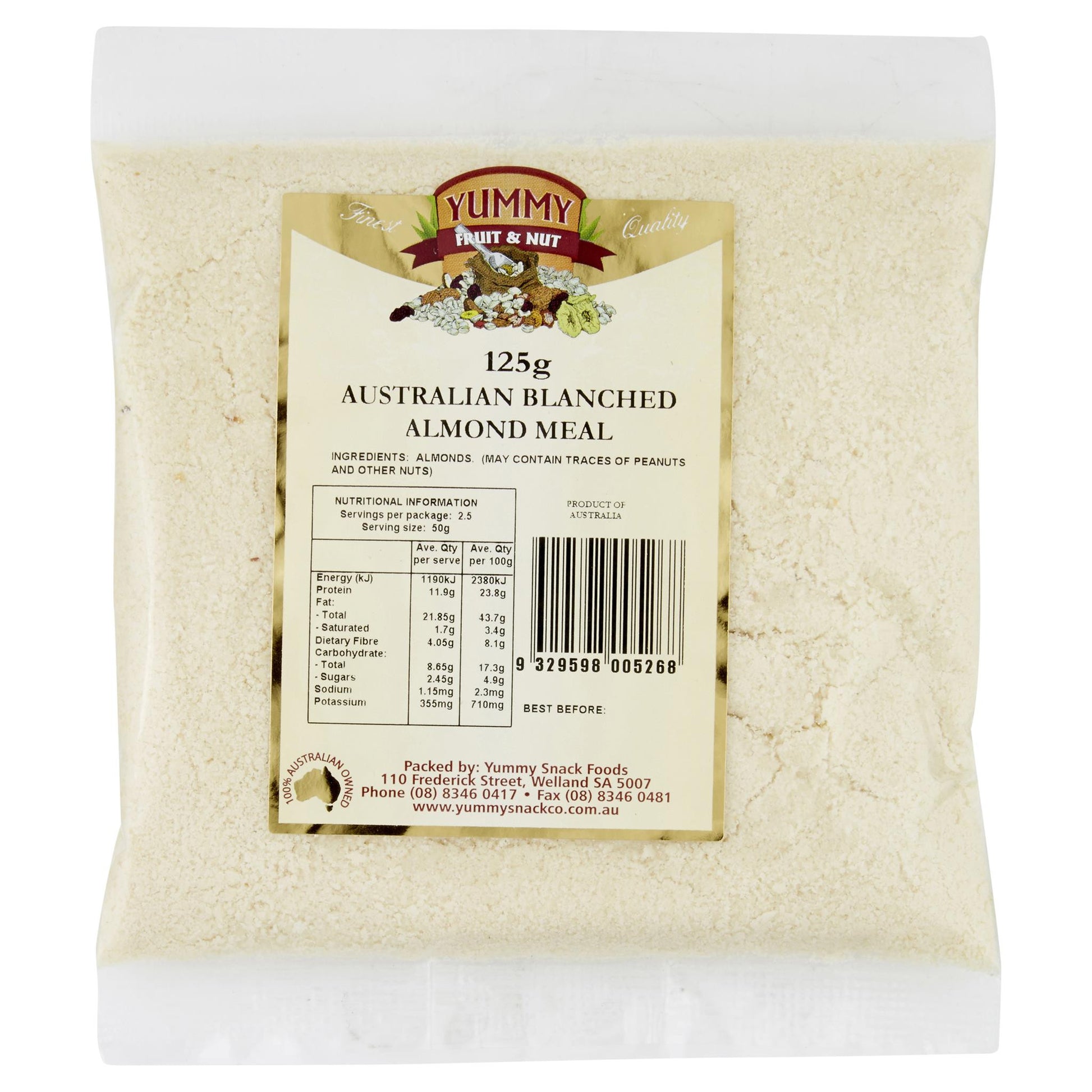 Yummy Almonds Blanched Meal 125g , Grocery-Nuts - HFM, Harris Farm Markets
