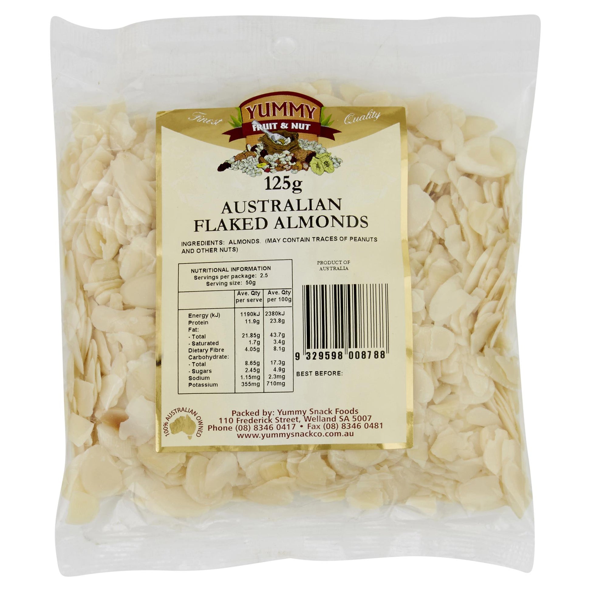 Yummy Almonds Flaked 125g , Grocery-Nuts - HFM, Harris Farm Markets
