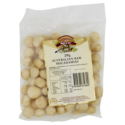 Yummy Macadamias Raw 200g , Grocery-Nuts - HFM, Harris Farm Markets
