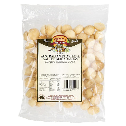 Yummy Macadamias Salted 200g , Grocery-Nuts - HFM, Harris Farm Markets
