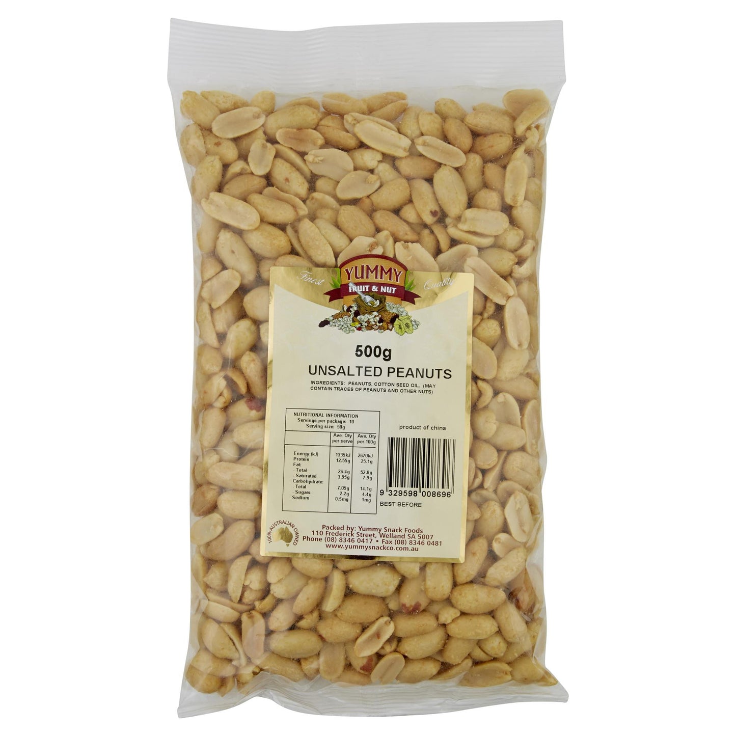 Yummy Peanuts Unsalted 500g , Grocery-Nuts - HFM, Harris Farm Markets
