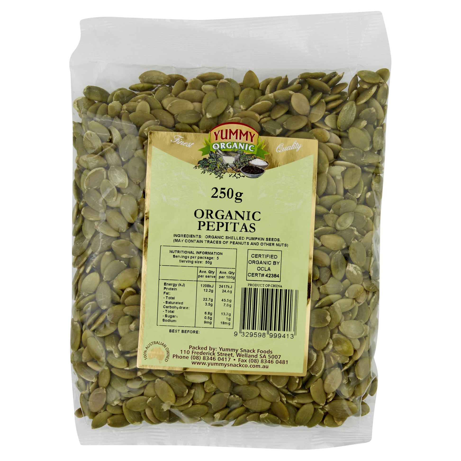 Yummy Organic Pepitas 250g , Grocery-Nuts - HFM, Harris Farm Markets
