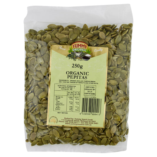 Yummy Organic Pepitas 250g , Grocery-Nuts - HFM, Harris Farm Markets
