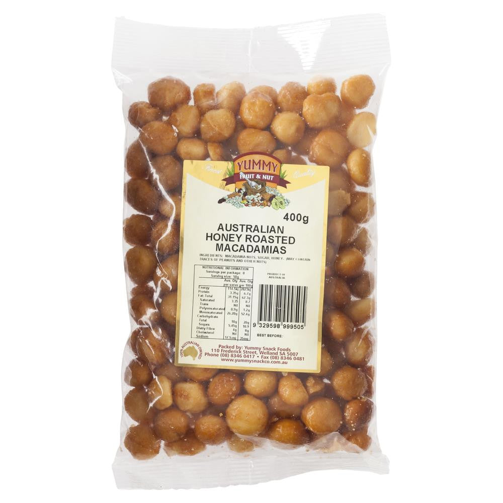 Yummy Macadamias Honey Roasted 400g , Grocery-Nuts - HFM, Harris Farm Markets
 - 1