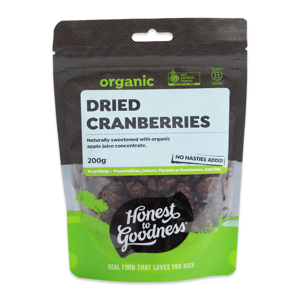 Honest to Goodness Organic Dried Cranberries 200g | Harris Farm Online