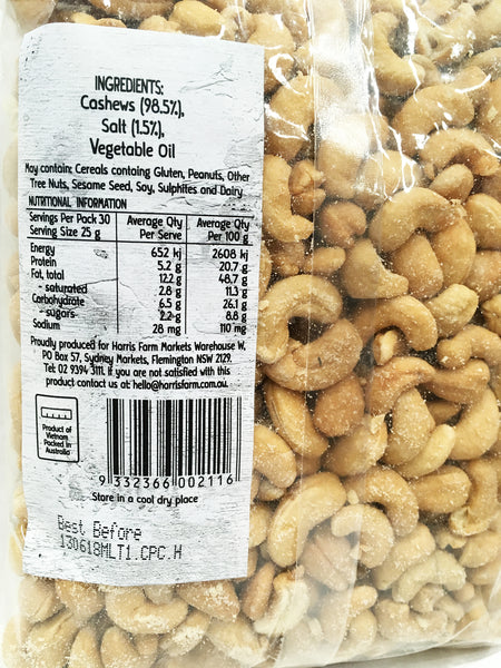 Harris Farm Cashews Roasted and Salted 750g