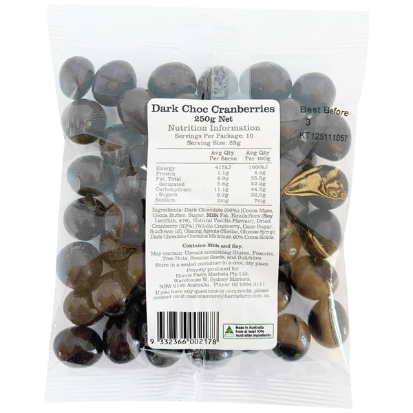 Harris Farm Dark Chocolate Cranberries | Harris Farm Online