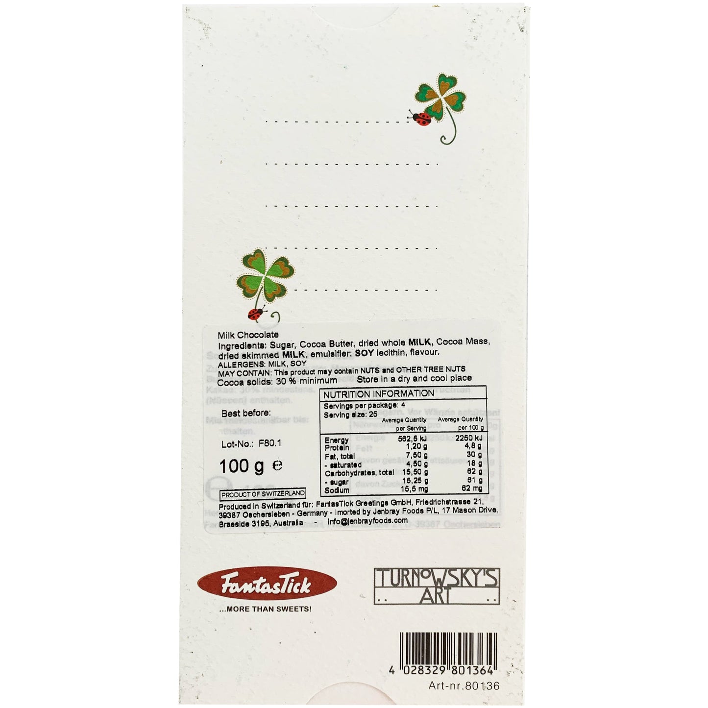 Fantastick Milk Chocolate Leaf Clover | Harris Farm Online