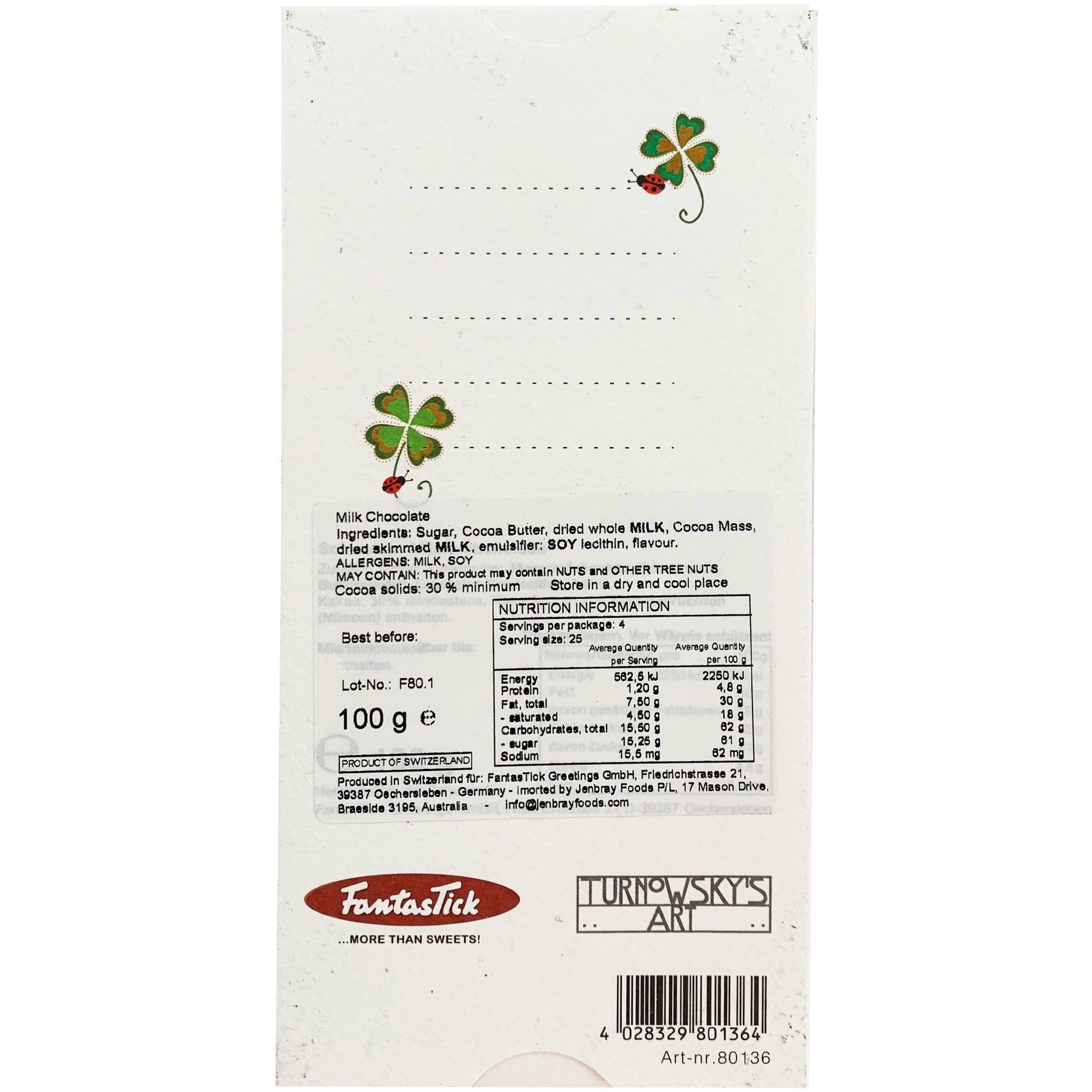 Fantastick Milk Chocolate Leaf Clover | Harris Farm Online