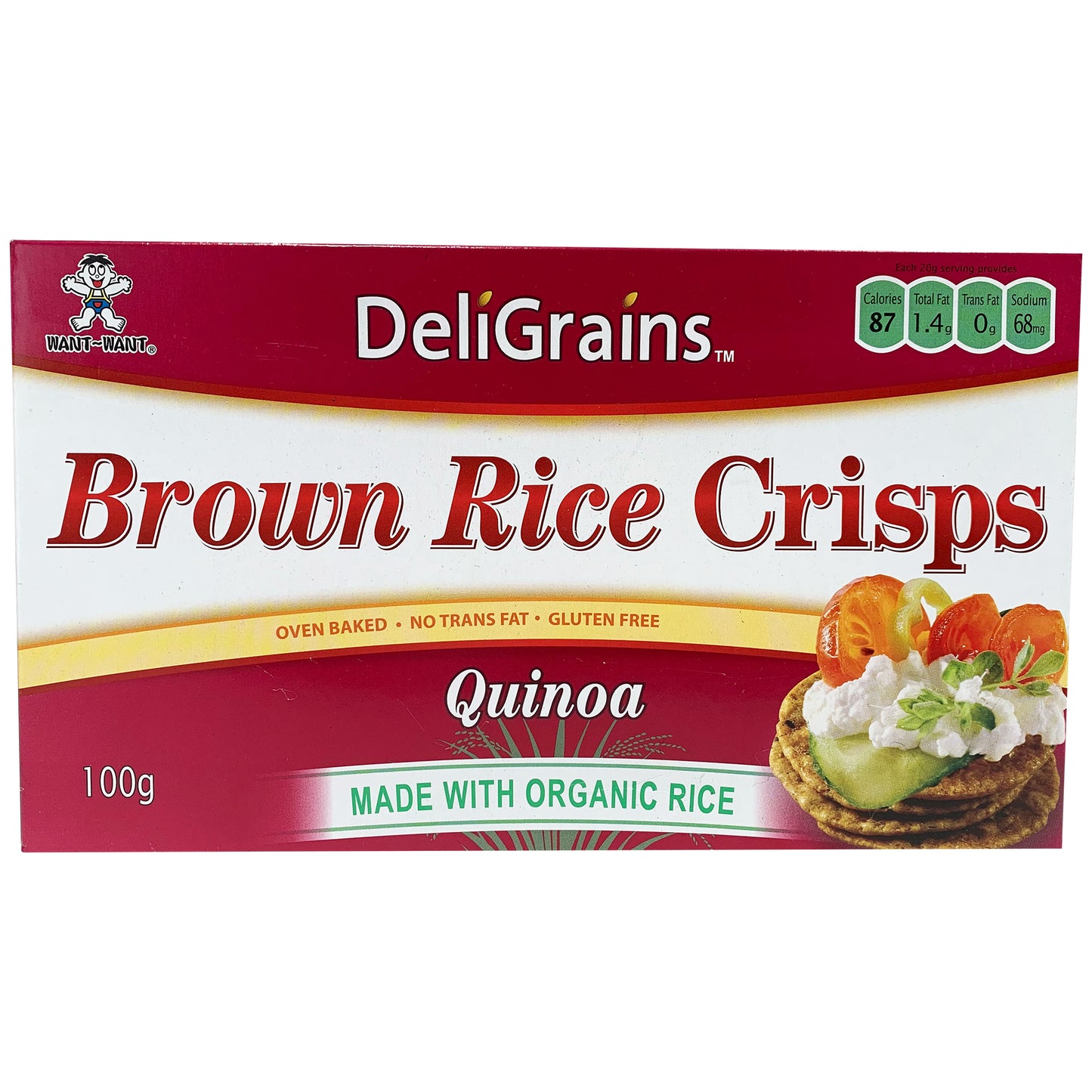 Deligrains - Brown Rice Crisps - Quinoa (100g)