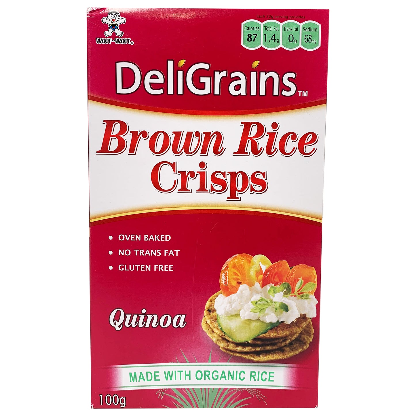 Deligrains - Brown Rice Crisps - Quinoa (100g)