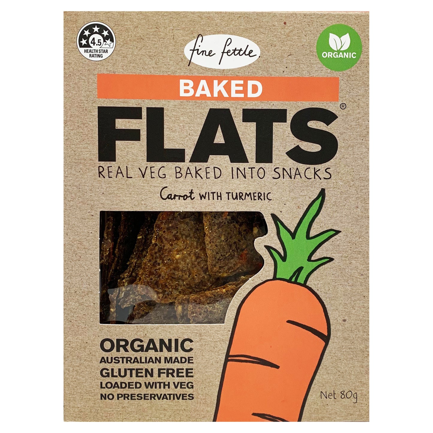 Fine Fettle Flats Carrot with Turmeric 80g
