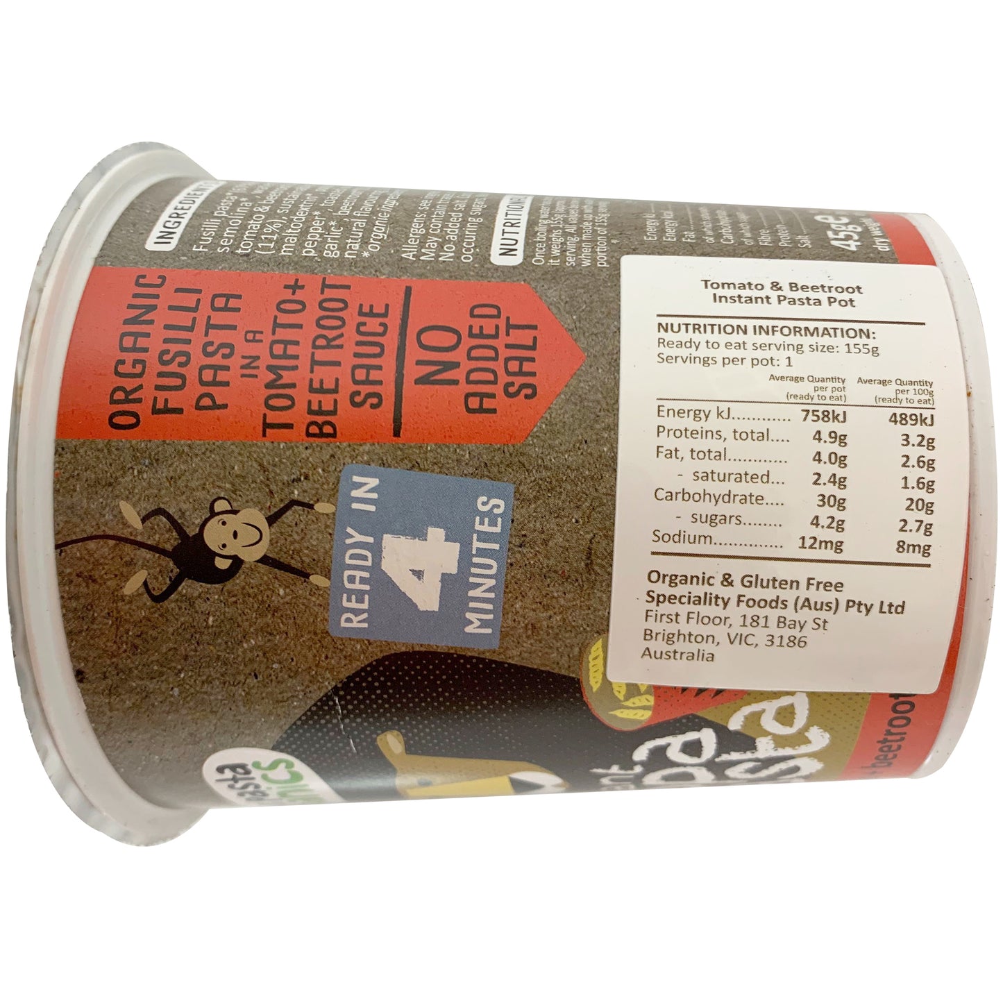 Little Pasta Organics - Instant Cuppa Pasta - Tomato and Beetroot (45g)
