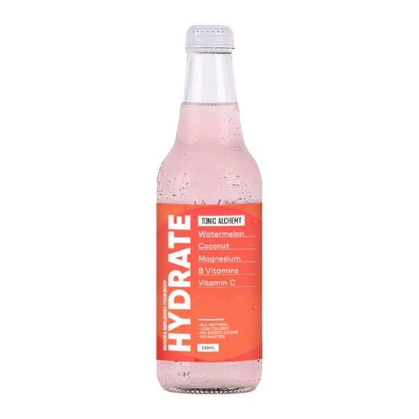 Tonic Alchemy Hydrate Sparkling Tonic with Watermelon, Coconut, Magnesium, B Vitamins, Vitamin C 330ml