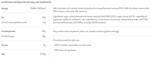 Ritter Sport Honey Salt Almond Milk Chocolate | Harris Farm Online