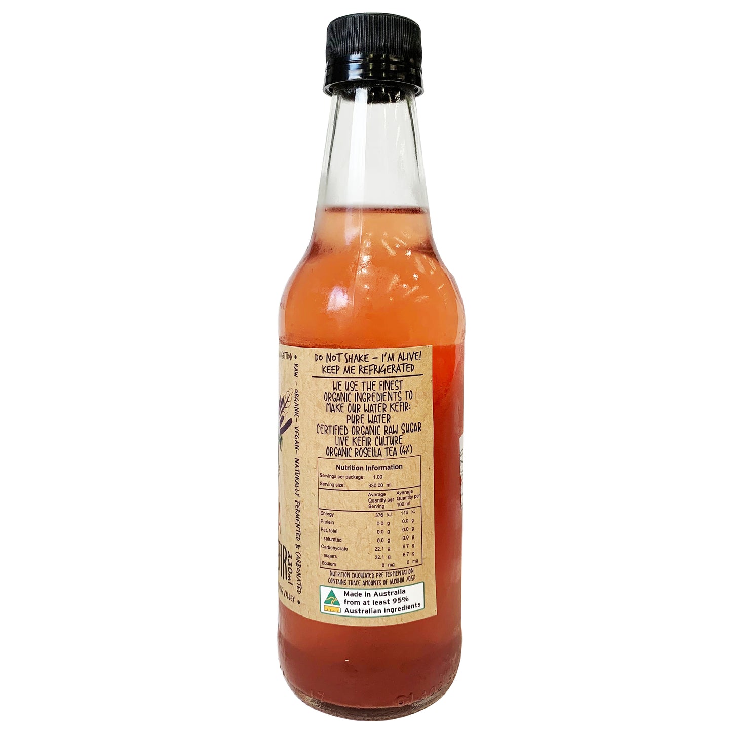 Bottled Culture Drinks Rosella Water Kefir 330ml