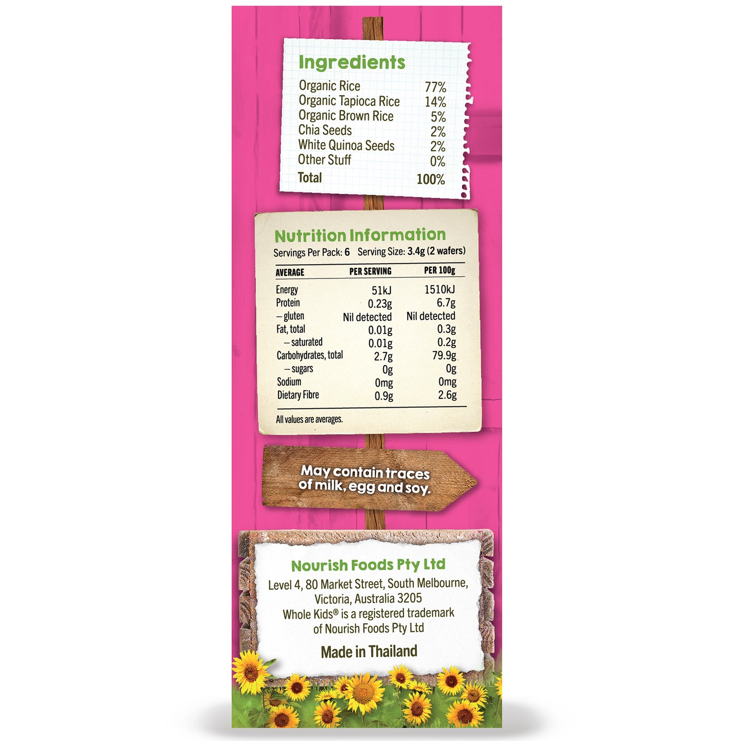 Whole Kids Organic Teething Wafers Chia and Quinoa | Harris Farm Online