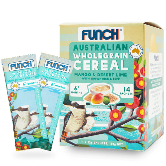 Funch Australian wholegrain Baby Cereals Mango and Desert lime 6+ Months | Harris Farm Online