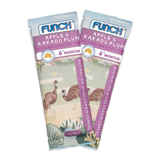 Funch Australian Wholegrain Baby Cereals Apple and Kakadu Plum 6+ Months 12g | Harris Farm Online