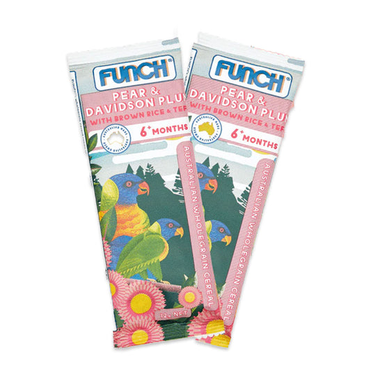 Funch Australian Wholegrain Baby Cereals Pear and Davidson Plum 6+ Months 12g | Harris Farm Online